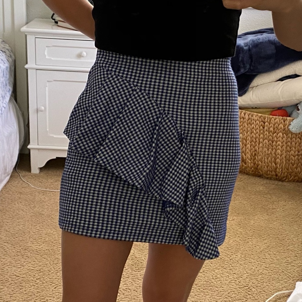 Topshop Blue Ruffled Mini Skirt - Picture 3 of 7